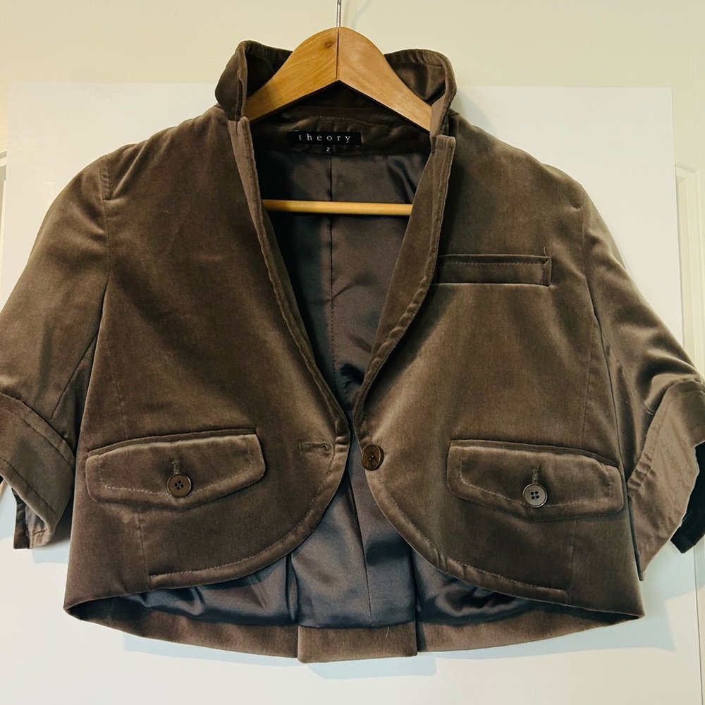 Theory Brown Cropped Jacket